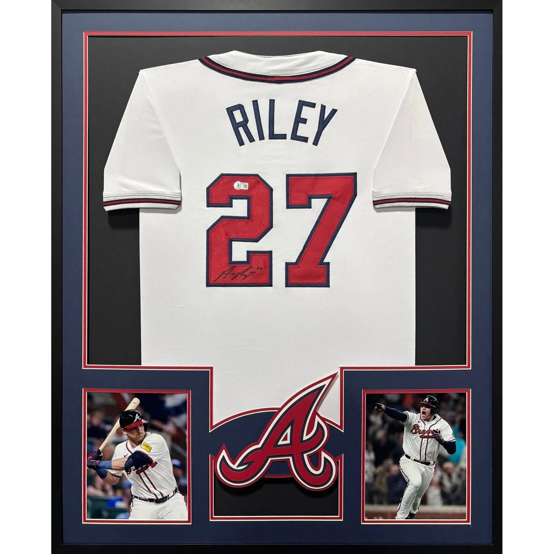 Beckett authenticated framed Austin Riley autographed Braves jersey (1 of 2)