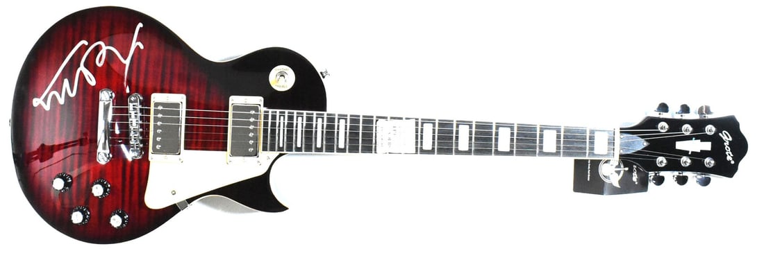 Beckett Hologram Signed Grote Guitar Back to the Future Michael J. Fox: Beckett Hologram Signed Grote Guitar Back to the Future Michael J. Fox Autographed Grote guitar featuring Michael J. Fox and Back to the Future as referenced in the title. This pre-owned piece include