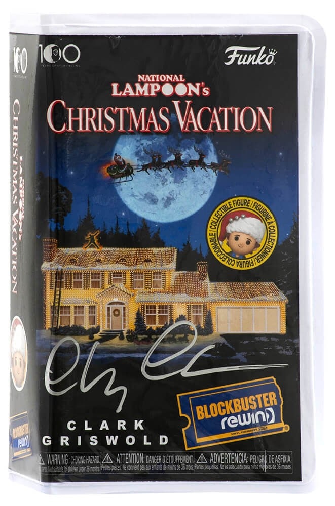 Chevy Chase Signed Christmas Vacation Clark Griswold Funko with COA: Chevy Chase Signed Christmas Vacation Clark Griswold Funko with COA Celebrate the holiday spirit with this collectible Chevy Chase signed Funko Pop! featuring Clark Griswold from the classic movie 'Ch