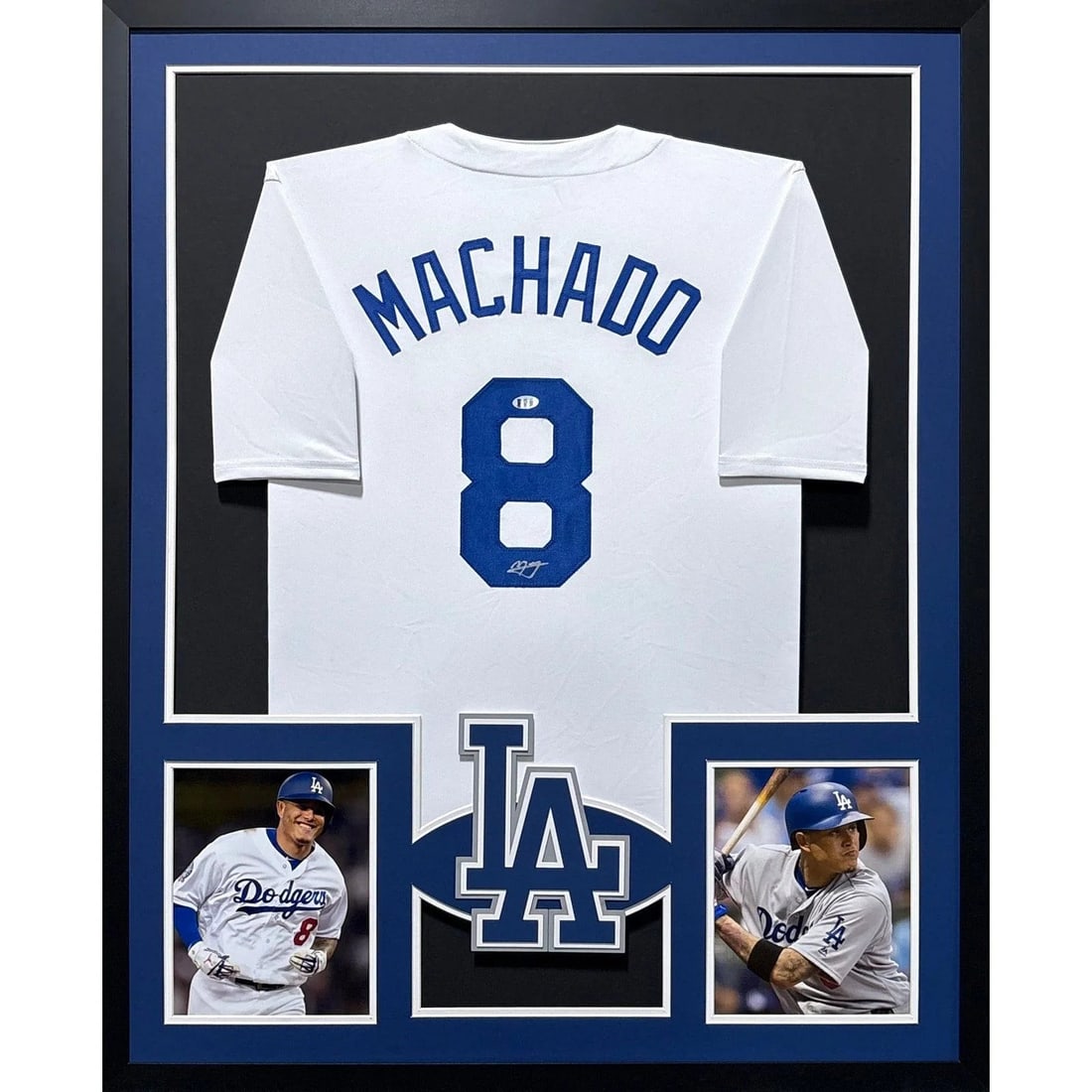 Framed Los Angeles Dodgers Jersey Signed by Manny Machado with Beckett Authentication (1 of 2)
