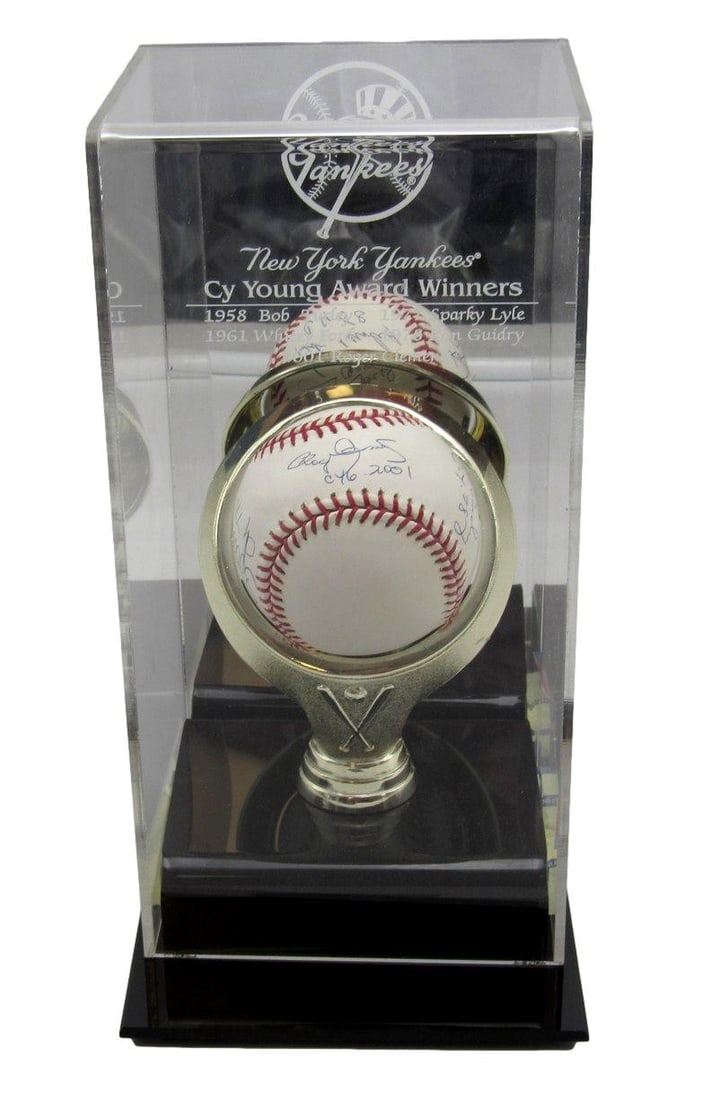 Signed OML Baseball New York Yankees Cy Young Winners 5 Players (1 of 12)