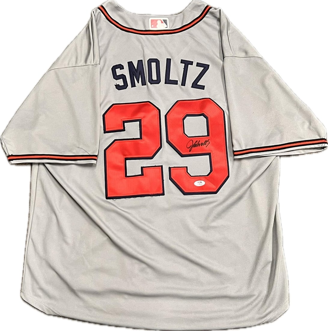 PSA DNA authenticated John Smoltz Atlanta Braves signed baseball jersey (1 of 2)