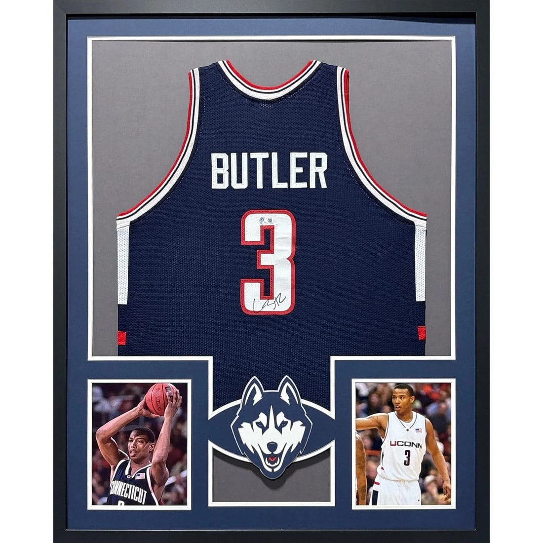 Framed UConn Connecticut Jersey Signed by Caron Butler Beckett Authenticated (1 of 2)