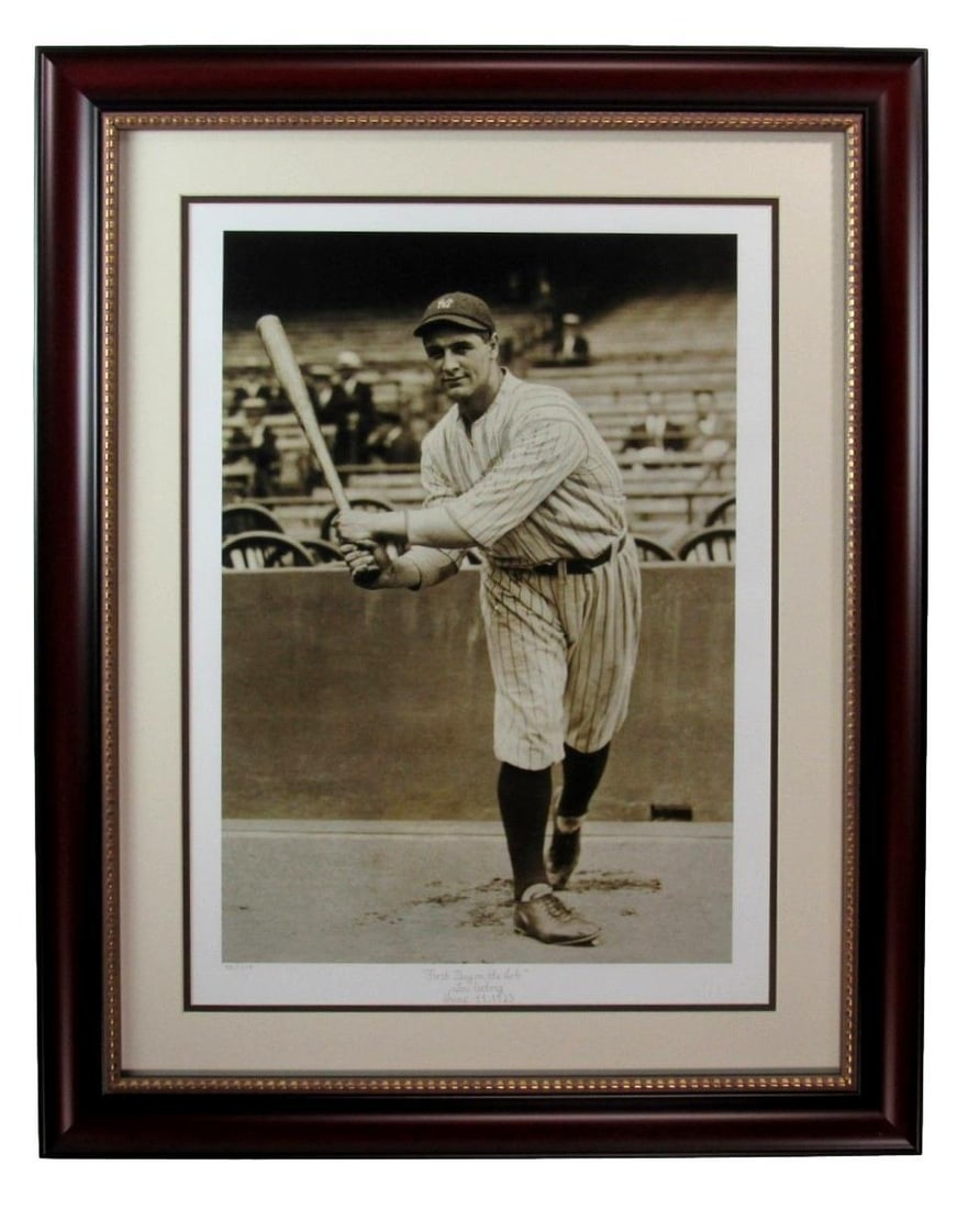 Lou Gehrig Limited Edition Framed Print Yankees HOF Signed 375/375: Lou Gehrig Limited Edition Framed Print Yankees HOF Signed 375/375 This exquisite Lou Gehrig Limited Edition Fine Art Print captures a historic moment when Gehrig was introduced as a new player for th