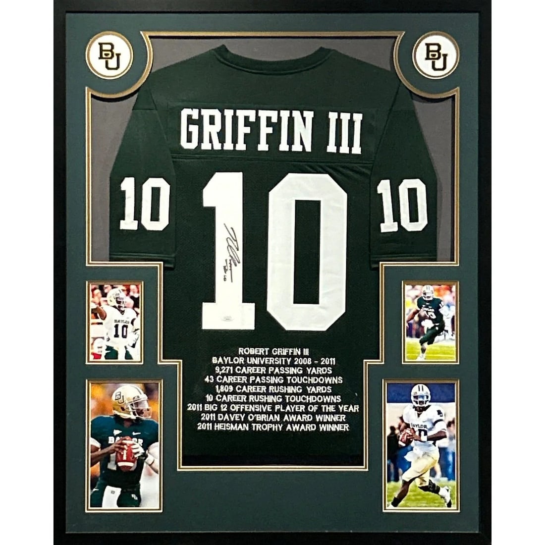 Framed Baylor Green Jersey Signed by Robert Griffin III JSA (1 of 3)