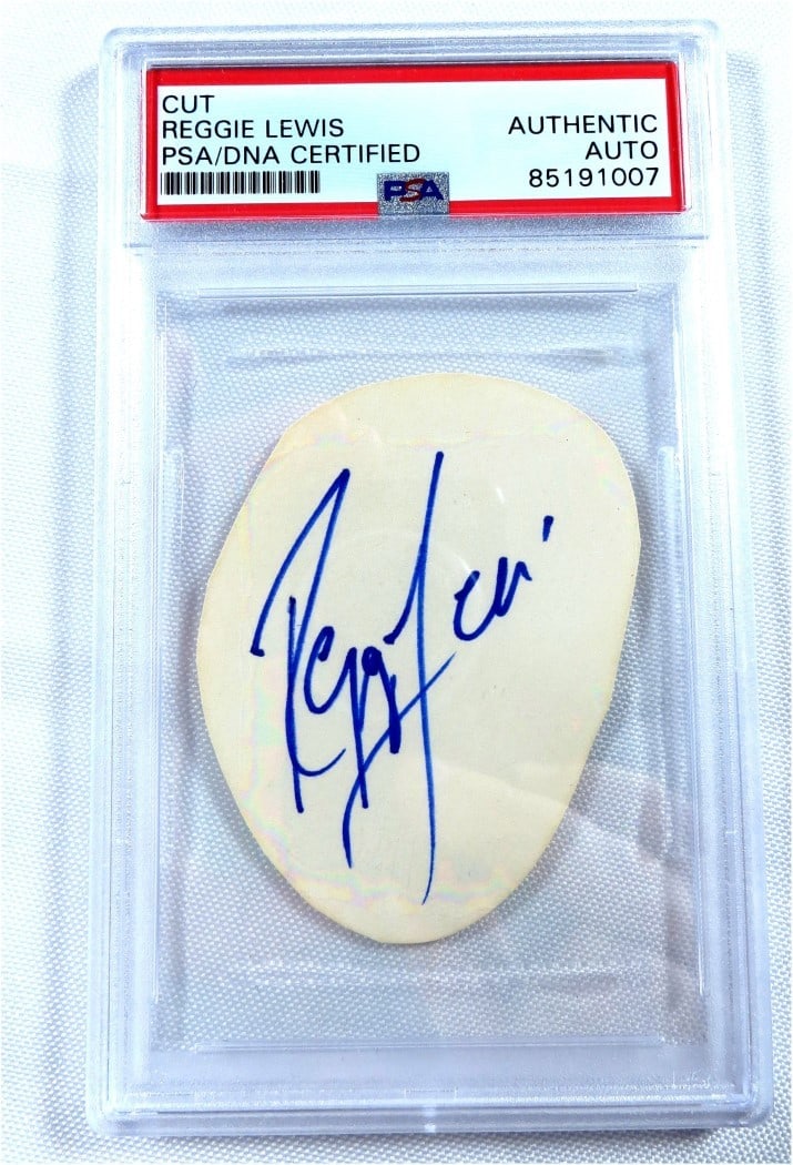 PSA DNA Authenticated Reggie Lewis Cut Signature Boston Celtics (1 of 1)