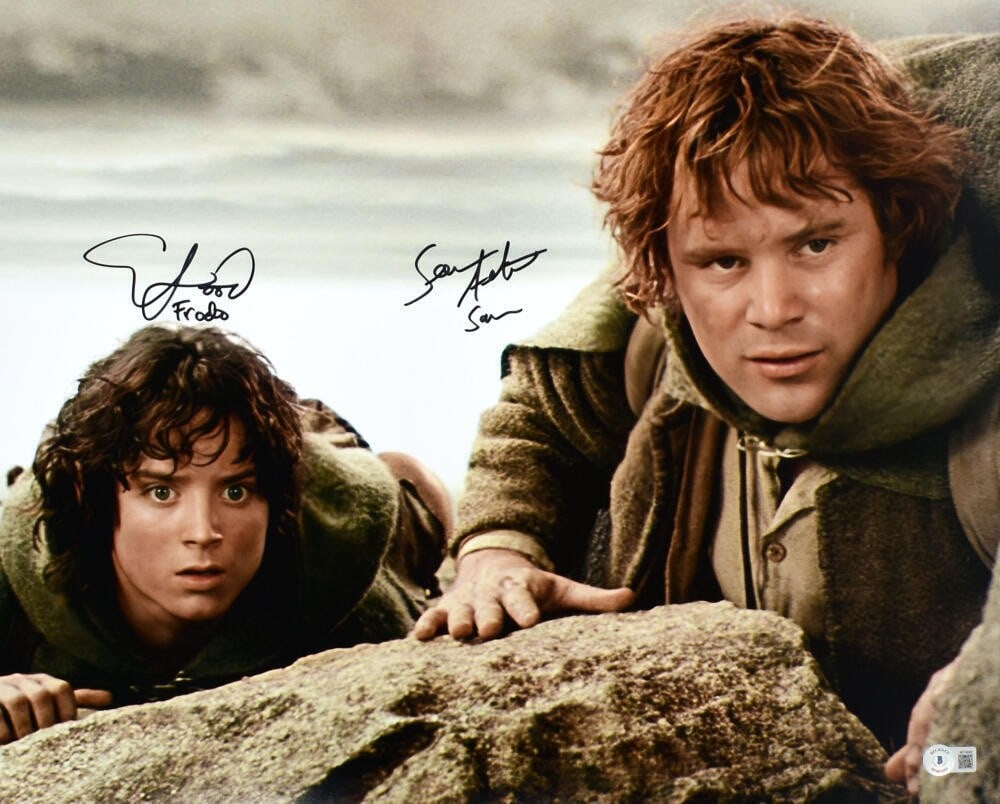 Lord of the Rings 16x20 Photograph Signed by Sean Astin Elijah Wood Beckett (1 of 10)
