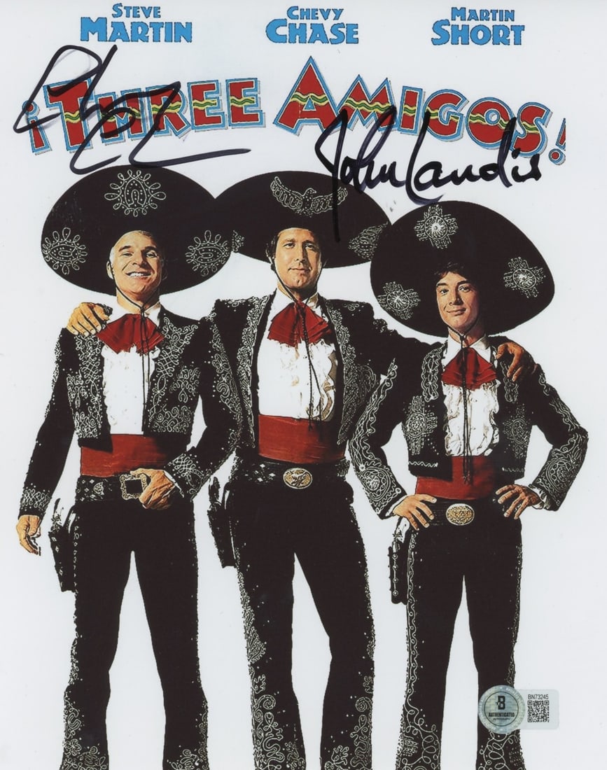 8x10 Three Amigos Photograph Signed by Chevy Chase and John Landis Beckett Authenticated (1 of 1)