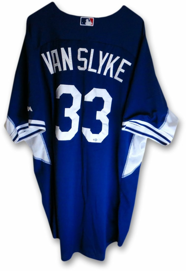 MLB Authenticated Scott Van Slyke 2014 Los Angeles Dodgers BP Jersey 33 (1 of 6)