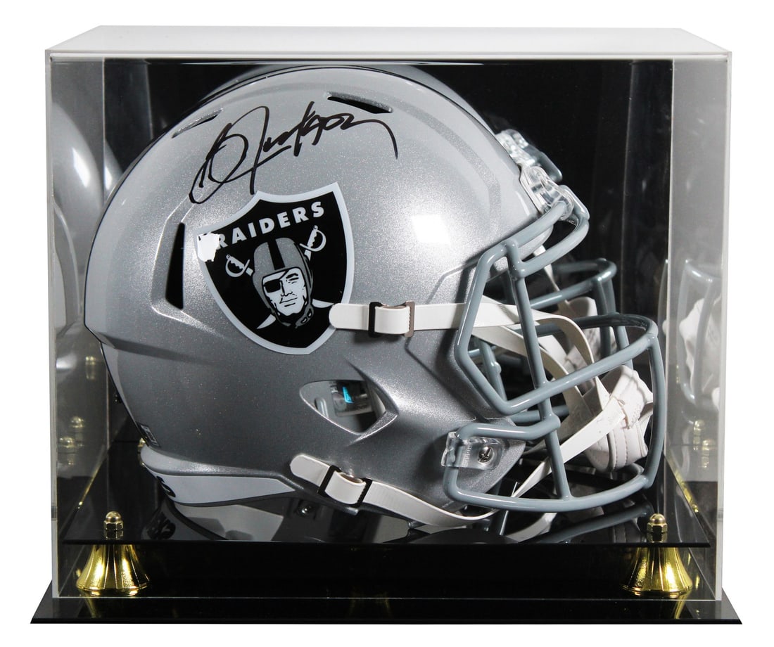 Bo Jackson autographed Raiders Speed replica helmet with display case BAS (1 of 4)