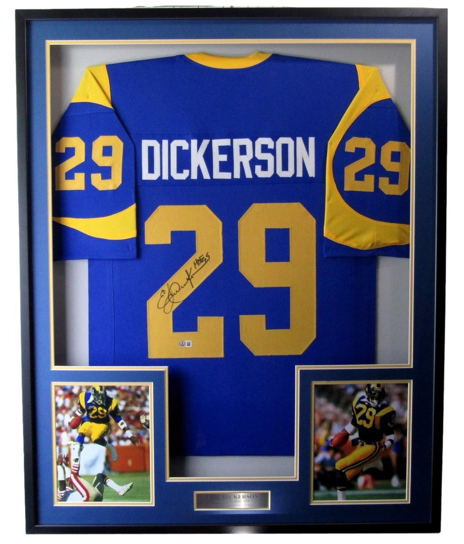 Framed Eric Dickerson Rams HOF 99 Signed Jersey Beckett Authentic (1 of 4)