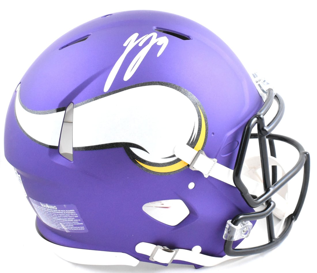 Beckett Hologram JJ McCarthy Signed Vikings Authentic Speed Full Size Helmet (1 of 5)