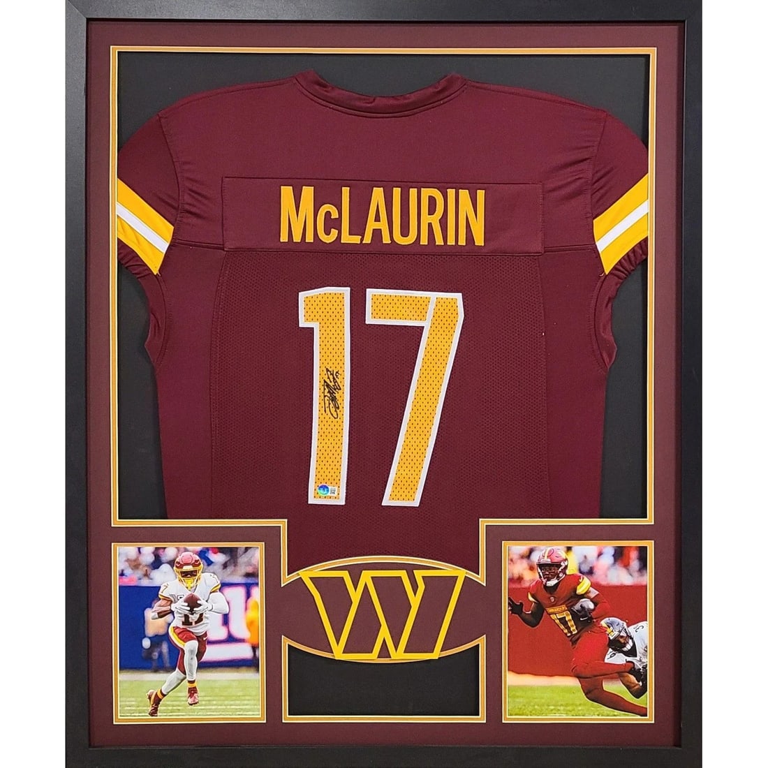 Terry McLaurin Autographed Framed Jersey Beckett Certified 42x34 (1 of 2)