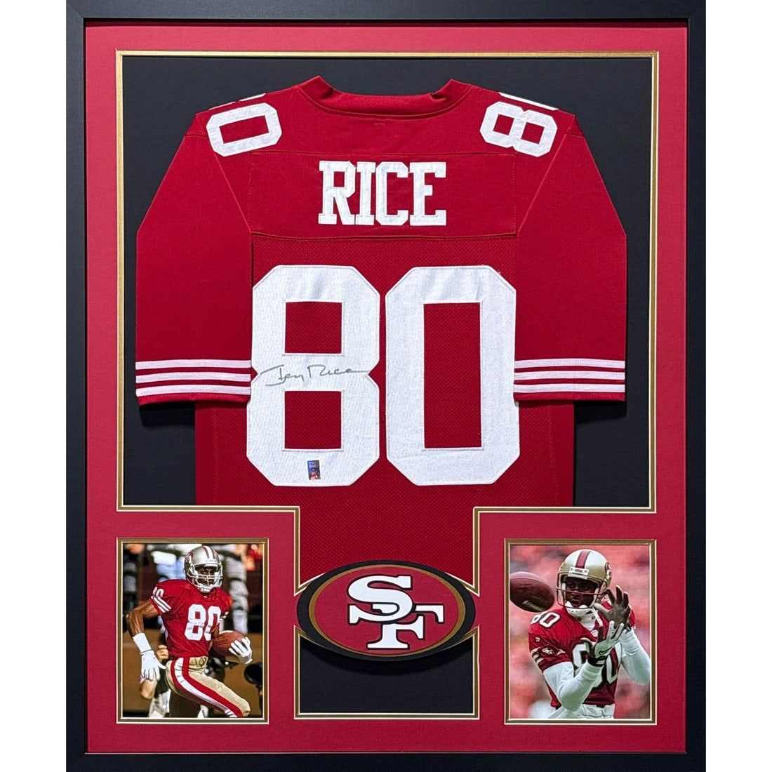 Framed San Francisco 49ers Jersey Signed by Jerry Rice with COA (1 of 2)