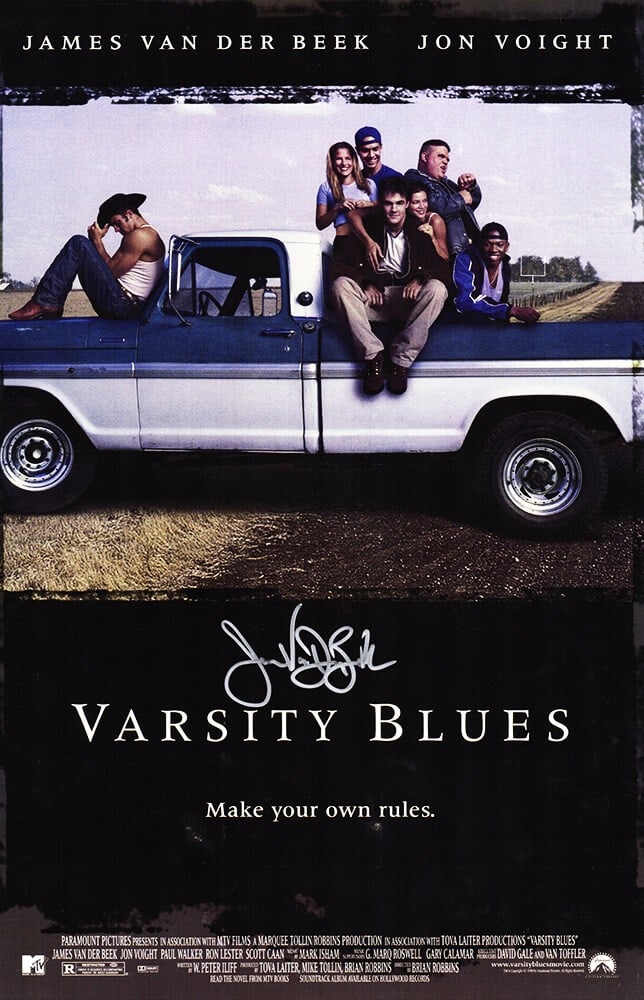 James Van Der Beek Signed Varsity Blues 11x17 Poster with COA (1 of 1)