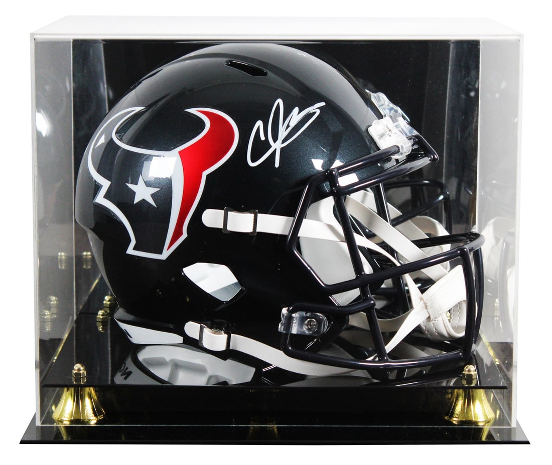 Andre Johnson autographed Houston Texans Speed replica helmet with display case BAS (1 of 4)