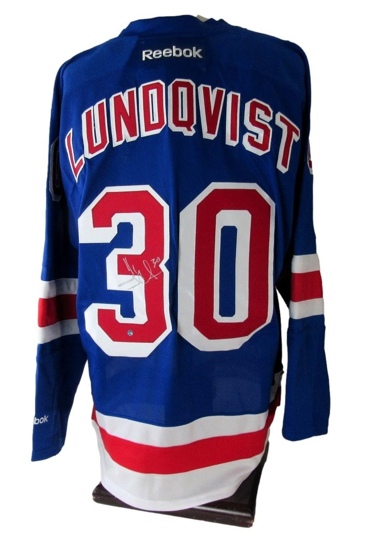 Blue Reebok New York Rangers Jersey Signed by Henrik Lundqvist Steiner COA (1 of 8)