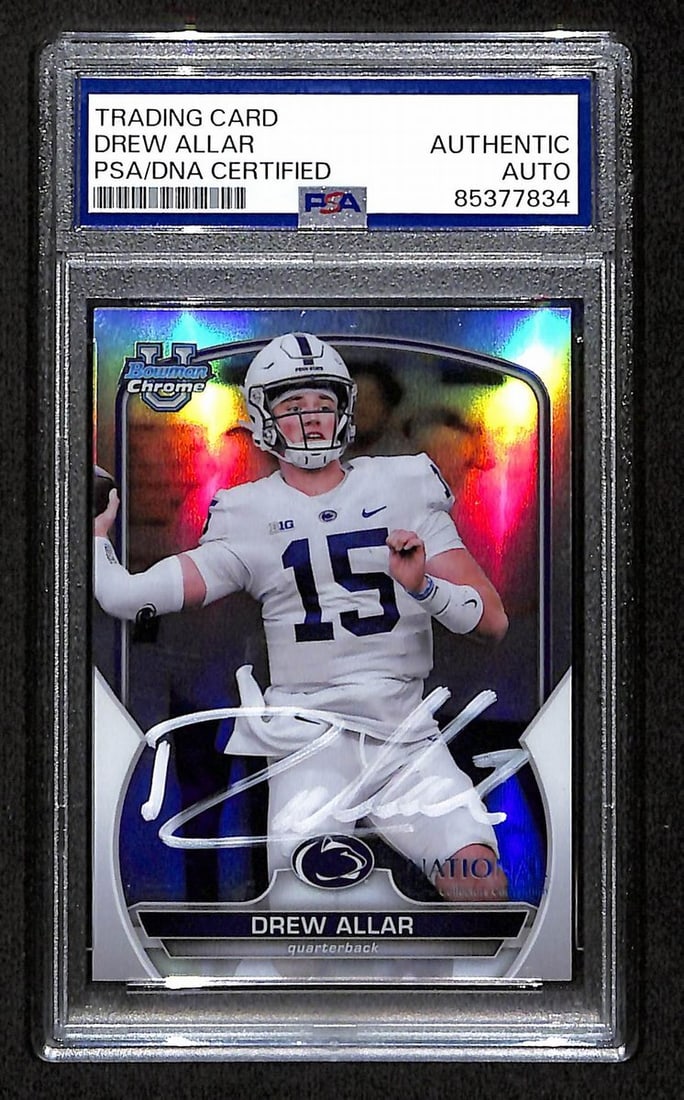 Drew Allar Signed 2022 Bowman U Best Rookie Card #80 PSA/DNA (1 of 2)
