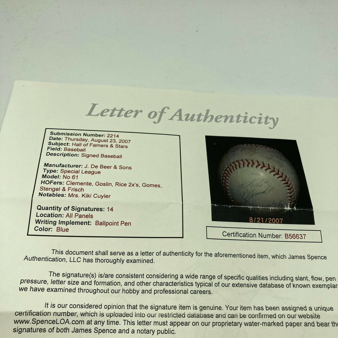 1950s HOF Multi Signed Baseball Roberto Clemente JSA Authenticated - 10