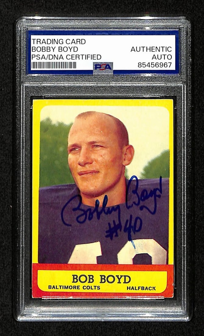 Bob Boyd Autographed 1963 Topps Card #11 Baltimore Colts PSA/DNA (1 of 2)