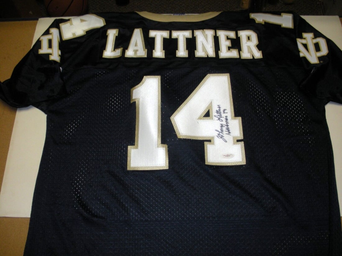 JSA authenticated Champion jersey signed by Johnny Lattner Notre Dame football (1 of 2)