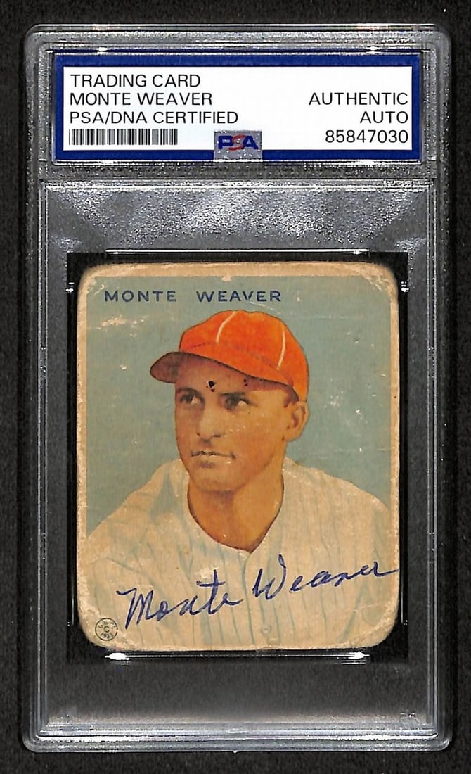 PSA DNA Signed Monte Weaver 1933 Goudey #111 Senators Card (1 of 2)
