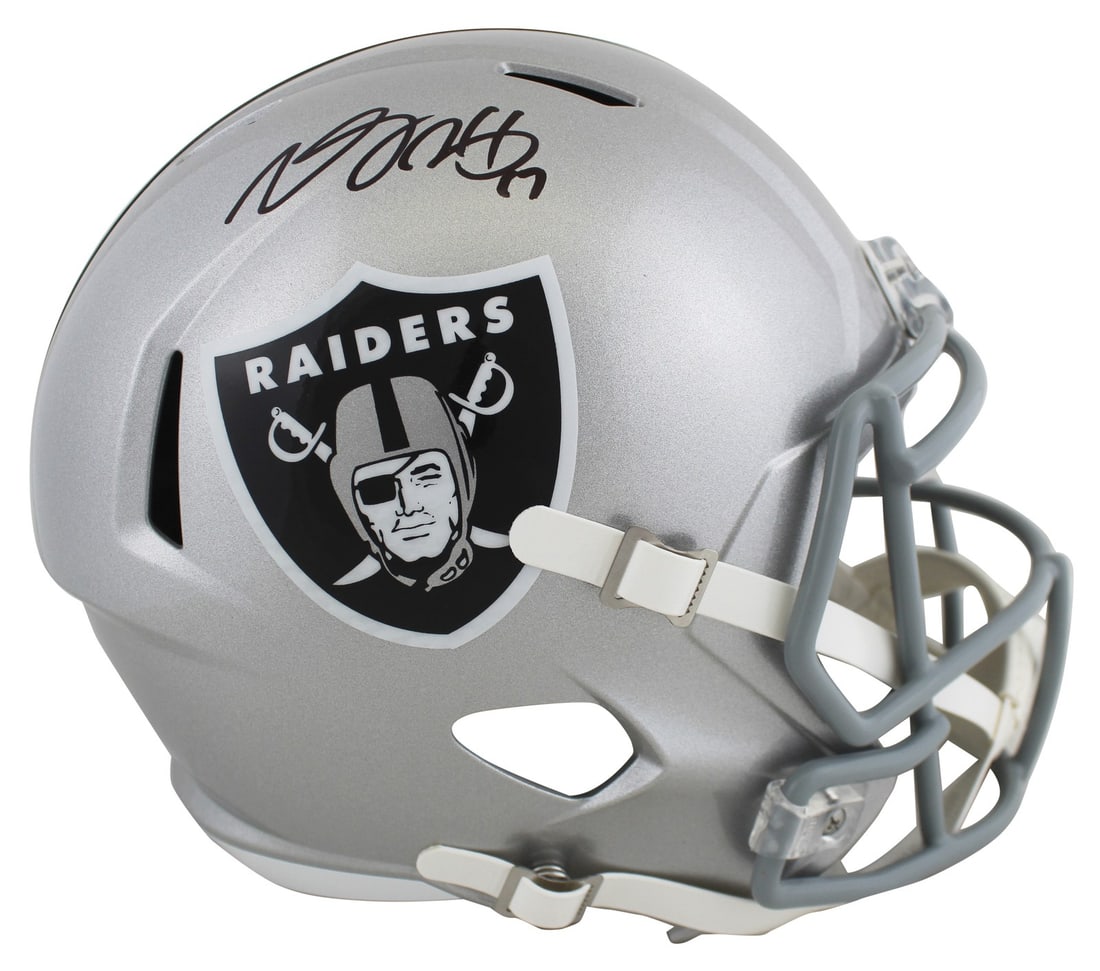 Davante Adams Signed Full Size Raiders Speed Helmet BAS Witnessed: Davante Adams Signed Full Size Raiders Speed Helmet BAS Witnessed Own a piece of football history with this authentic full-size speed replica helmet, personally signed by Davante Adams of the Las Vega