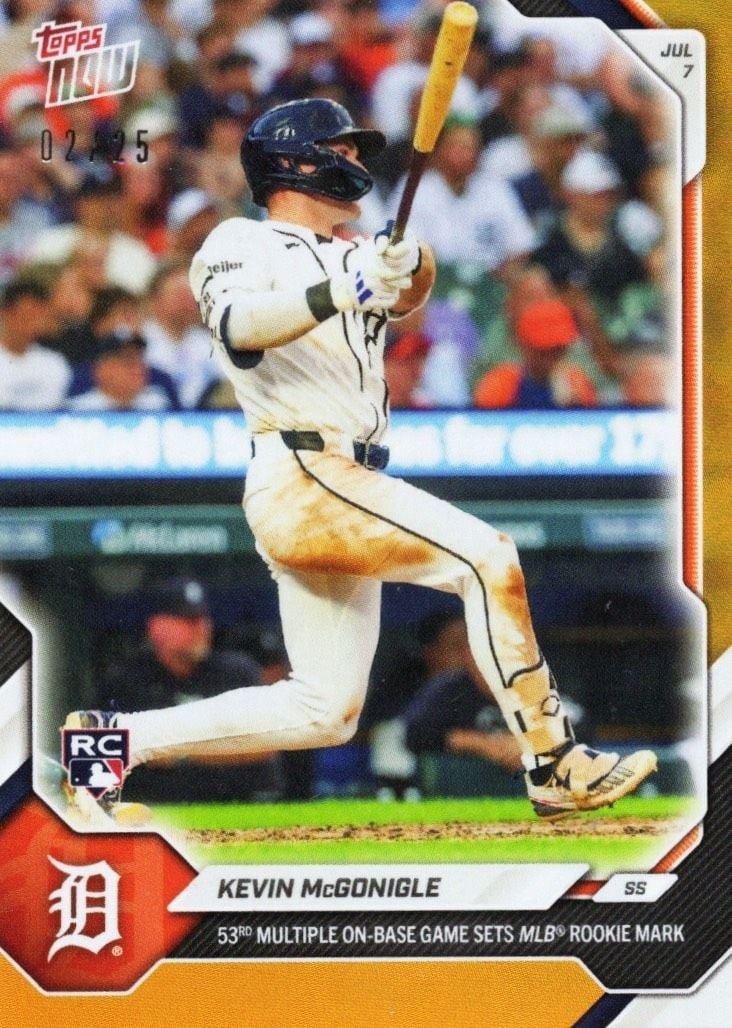 Orange Foil Kevin McGonigle Rookie Card 2026 Topps Now #427 /25 (1 of 2)