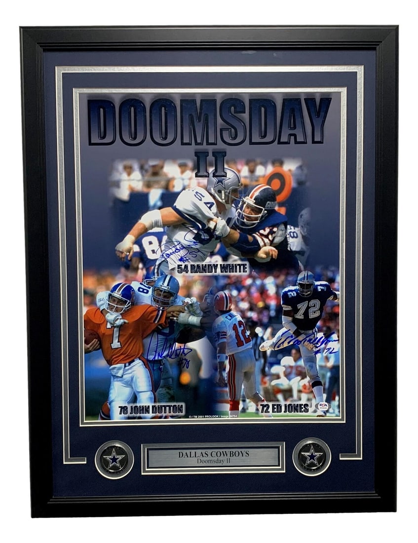 Framed 16x20 Dallas Cowboys photo signed by Randy White PSA DNA: Framed 16x20 Dallas Cowboys photo signed by Randy White PSA DNA This framed 16x20 photo features the Dallas Cowboys' Doomsday Defense and is signed by Randy White. The autograph has been authenticated