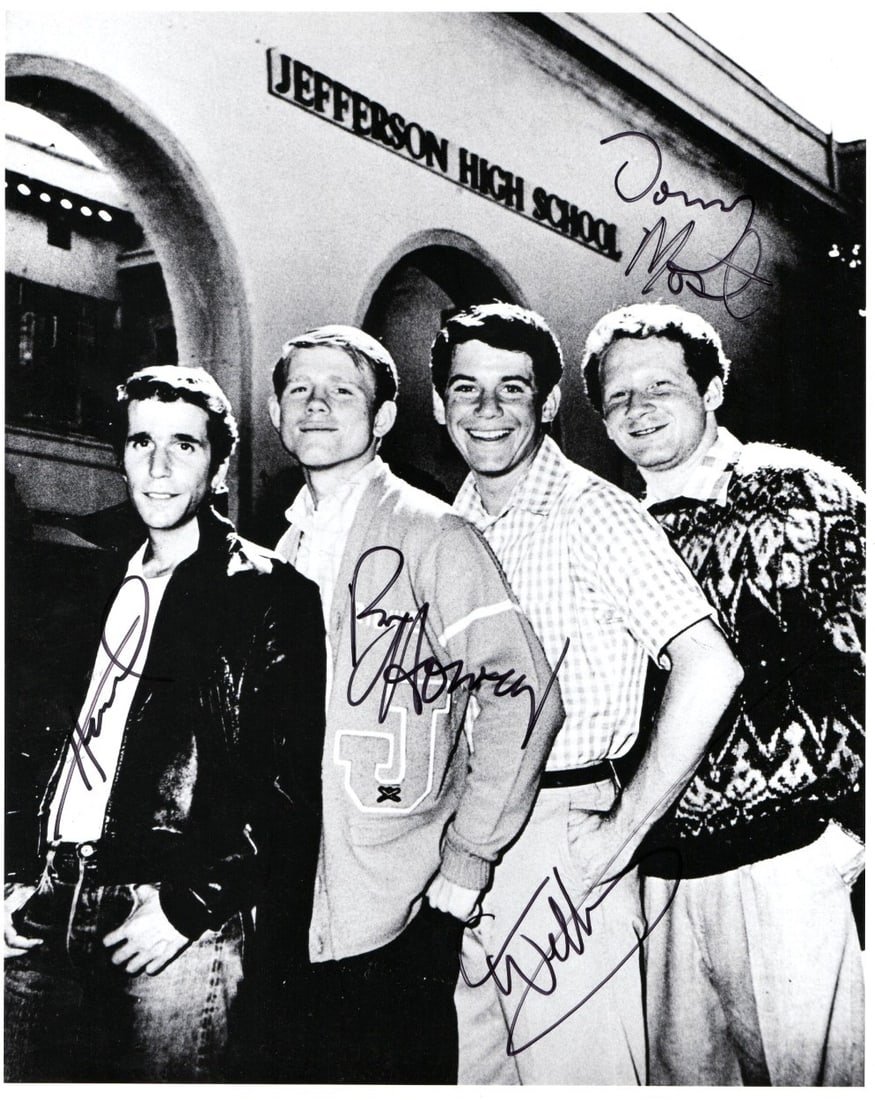 Happy Days 11X14 signed photo Ron Howard Henry Winkler Don Most PSA DNA (1 of 2)