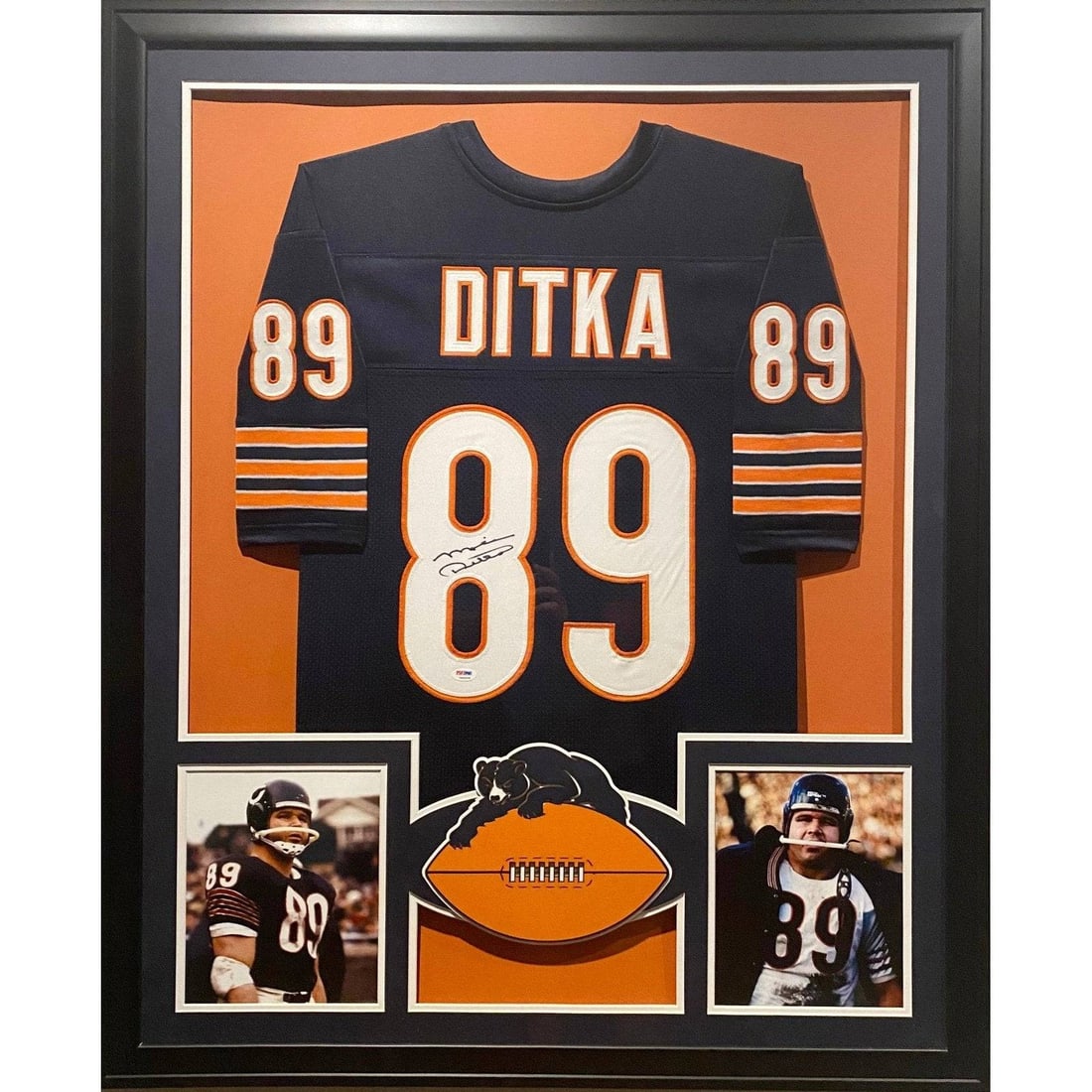Mike Ditka Autographed Framed Jersey PSA/DNA Chicago Bears HOF: Mike Ditka Autographed Framed Jersey PSA/DNA Chicago Bears HOF This framed jersey features a bold and vibrant design, showcasing the legendary Mike Ditka's autograph. The jersey is authenticated by PS