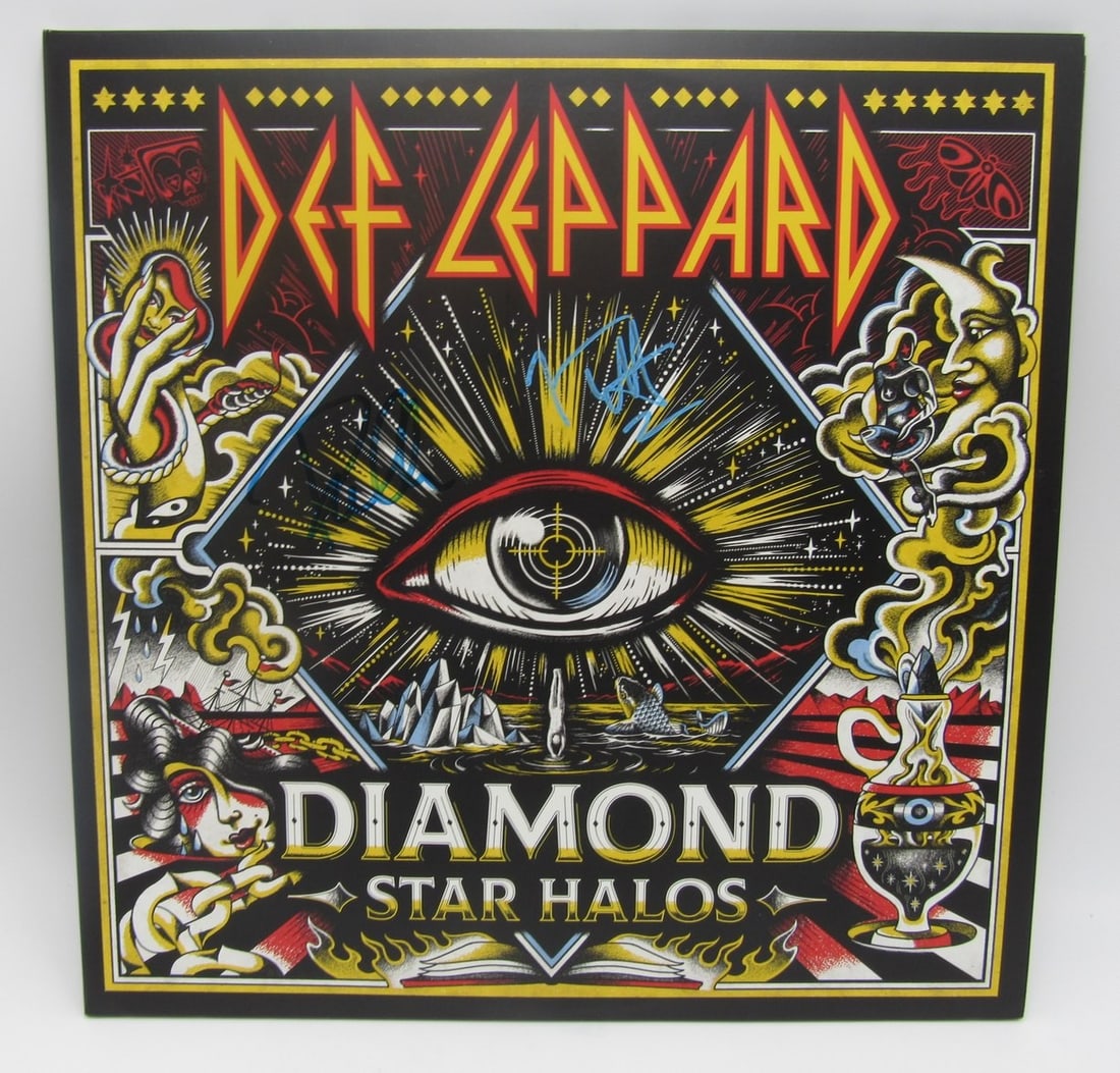 JSA Authenticated Def Leppard Diamond Star Halos Album Signed by Elliott and Collen (1 of 12)