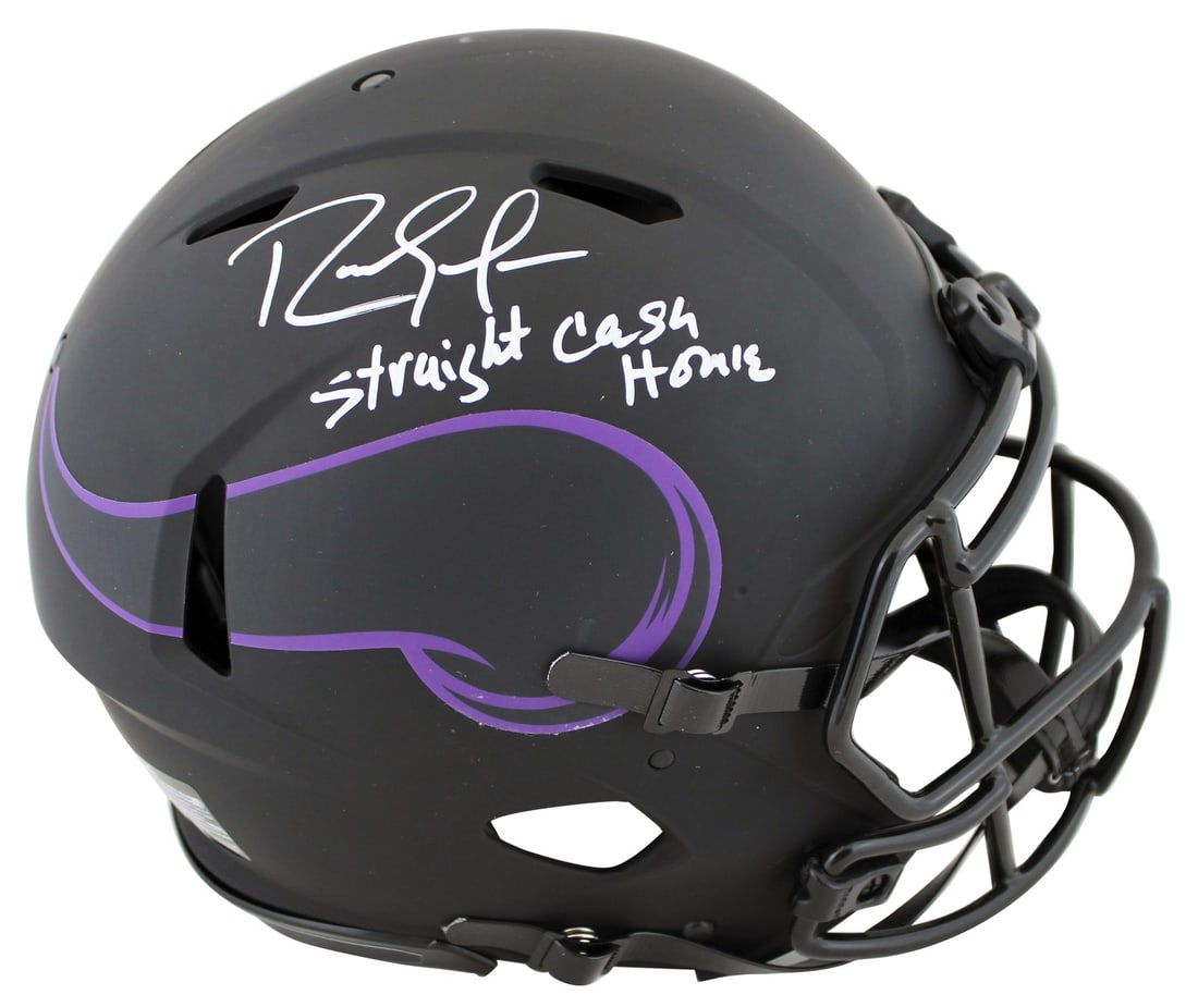 Randy Moss Signed Vikings Eclipse Full Size Helmet with Case BAS Auth - 2