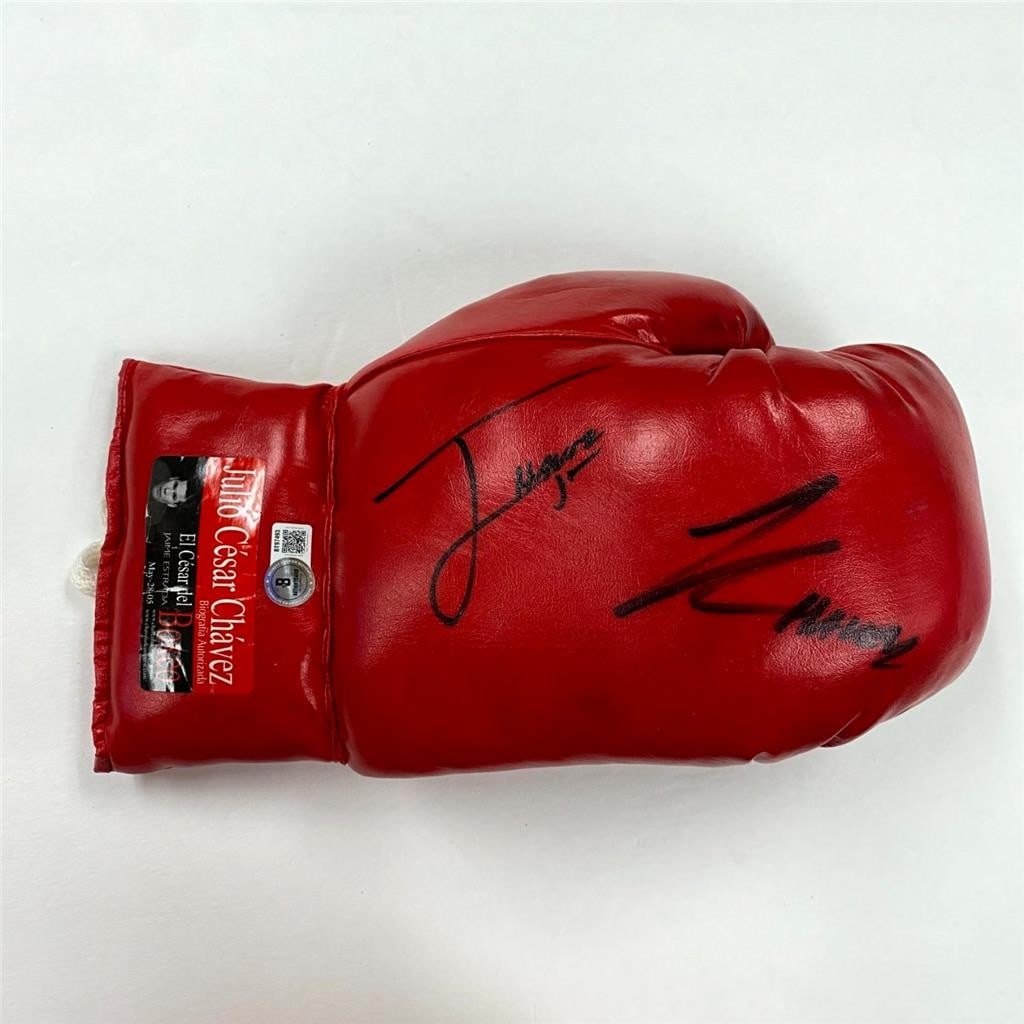 Boxing Glove Autographed by Julio Cesar Chavez Sr. and Jr. Beckett Authenticated (1 of 5)