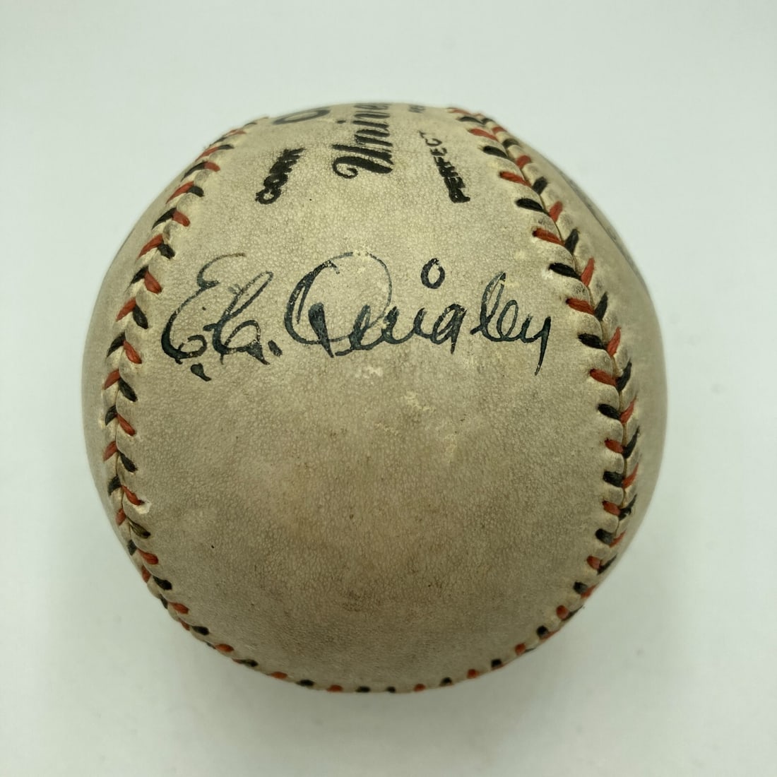 Ernest C. Quigley Single Signed Baseball 1928 Japan Tour JSA COA RARE: Ernest C. Quigley Single Signed Baseball 1928 Japan Tour JSA COA RARE This baseball is a remarkable piece of sports history, featuring a single signature from Ernest C. Quigley, a prominent figure in 