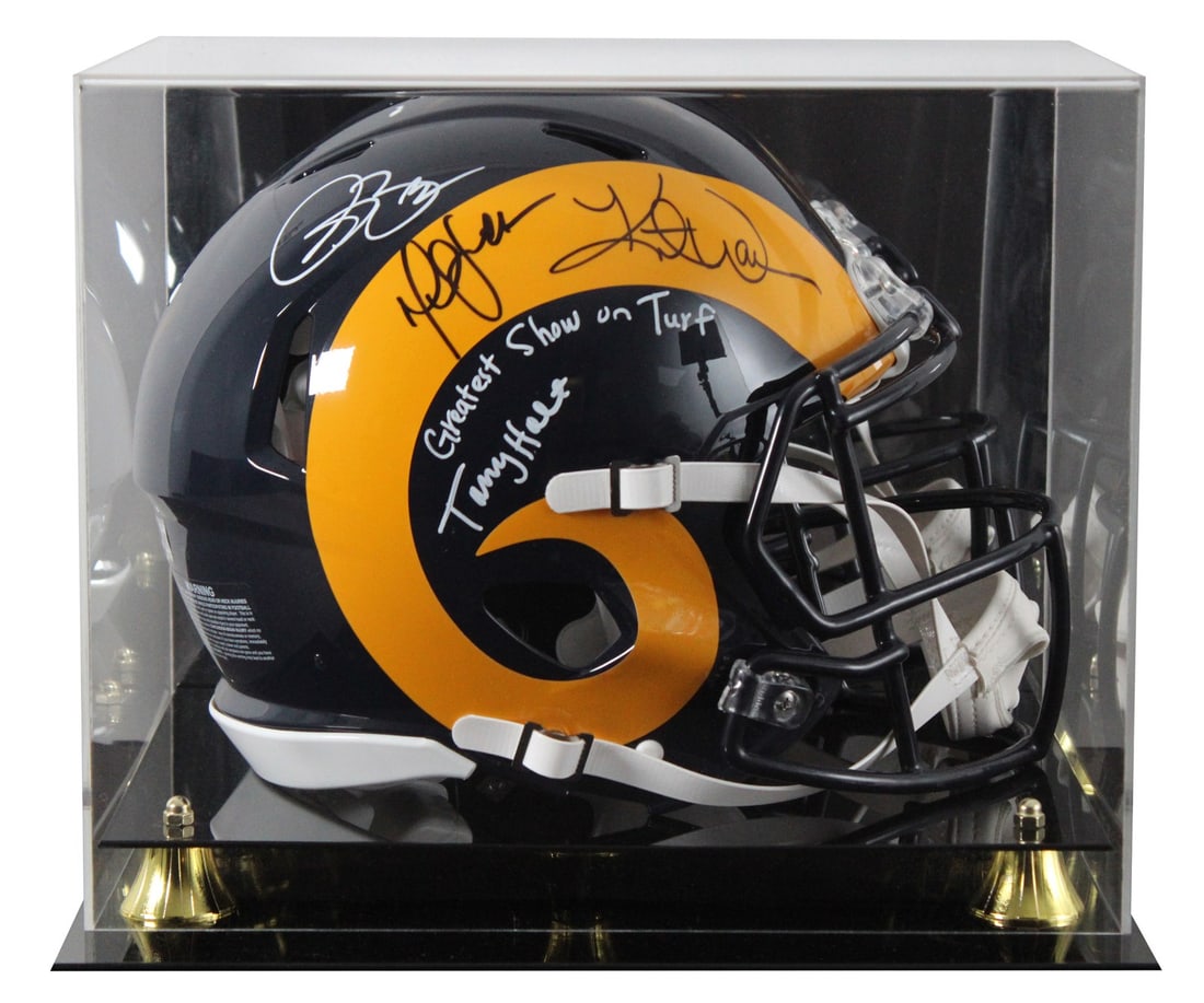 Beckett witnessed Rams throwback Speed Proline helmet with display case (1 of 4)
