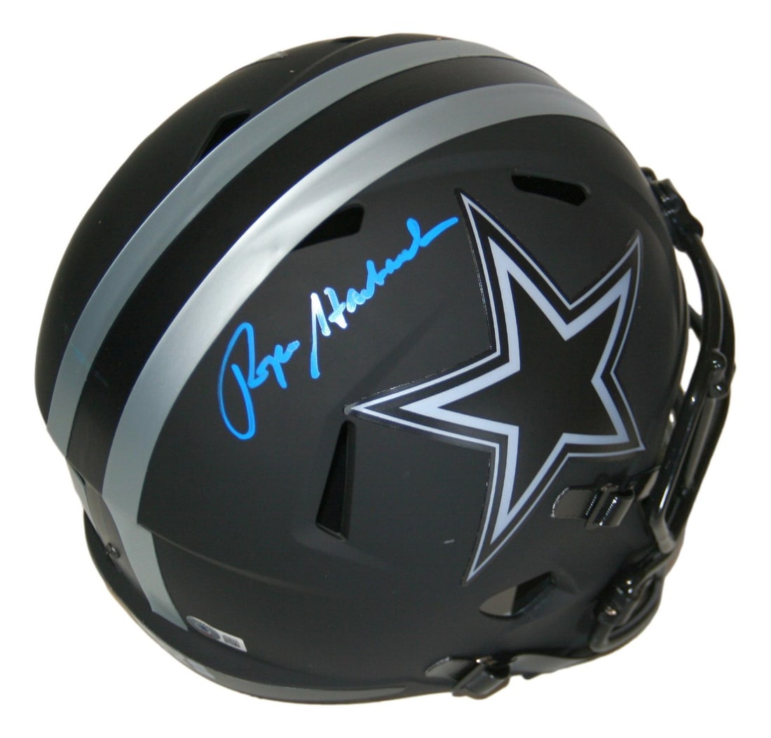 Dallas Cowboys Eclipse Full Size Helmet Signed by Roger Staubach BAS (1 of 5)