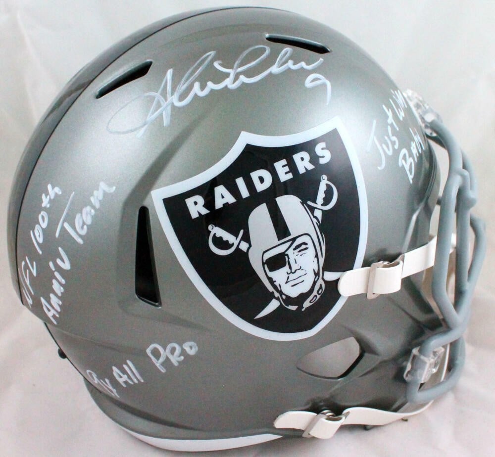 Raiders Full Size Flash Helmet Signed by Shane Lechler BAS Hologram (1 of 10)