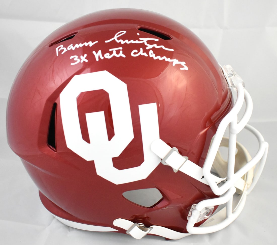 Oklahoma Sooners Full Size Speed Helmet Signed by Barry Switzer Beckett Authenticated (1 of 5)