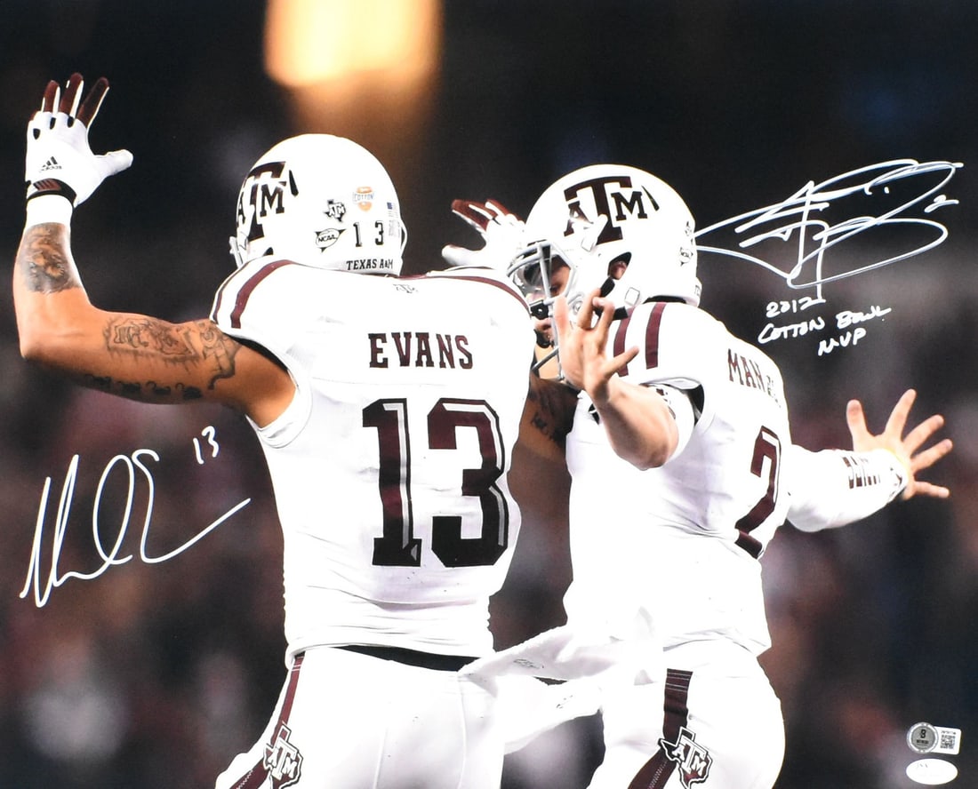 Texas A&M Aggies 16x20 Photo Signed by Mike Evans and Johnny Manziel Beckett Holo (1 of 3)