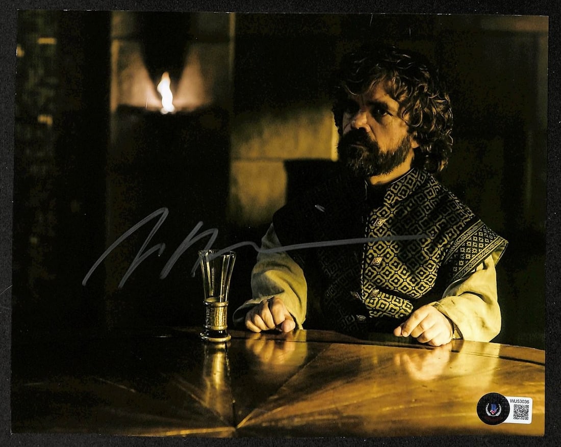 Beckett Authenticated Peter Dinklage Game of Thrones Autographed 8x10 Photograph: Beckett Authenticated Peter Dinklage Game of Thrones Autographed 8x10 Photograph Original signed 8x10 photograph of Peter Dinklage from Game of Thrones. The autograph is authenticated by Beckett and t