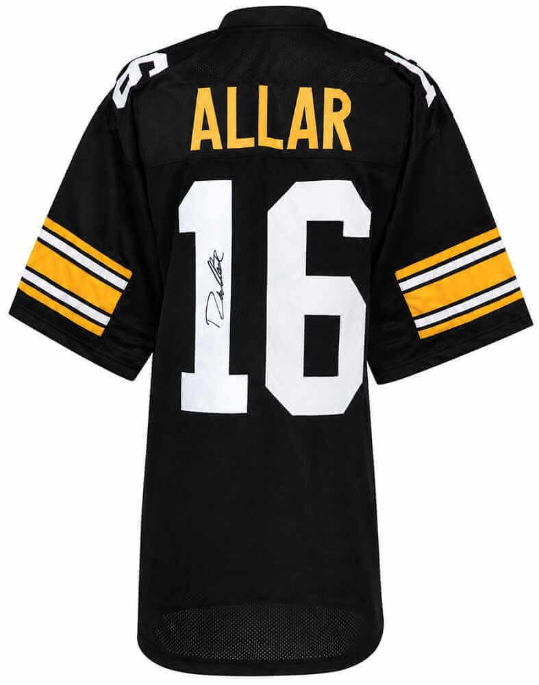 Pittsburgh Steelers Drew Allar autographed black football jersey with COA: Pittsburgh Steelers Drew Allar autographed black football jersey with COA Pre-owned black custom football jersey signed by Drew Allar. This original autographed piece is associated with the Pittsburgh