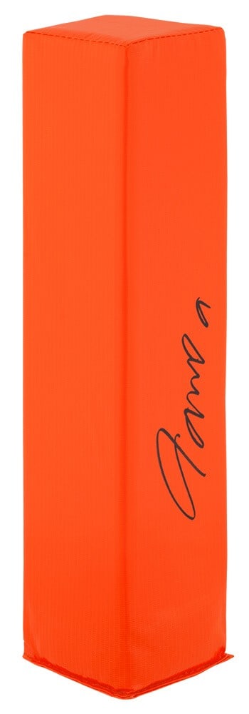 Jameson Williams Signed Football Pylon with Beckett COA: Jameson Williams Signed Football Pylon with Beckett COA This is a signed orange endzone football pylon by Jameson Williams of the Detroit Lions. The item features a Beckett Authentication tamper-evide
