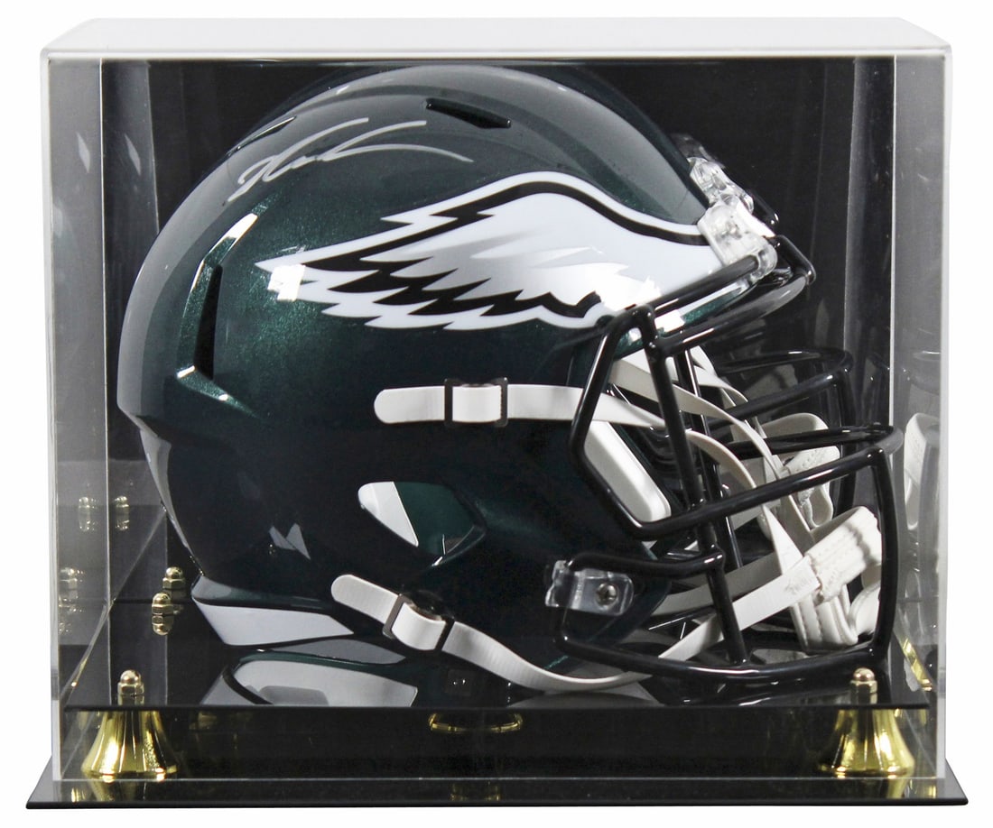 Jalen Carter Signed Eagles Full Size Speed Helmet Silver Signature BAS: Jalen Carter Signed Eagles Full Size Speed Helmet Silver Signature BAS This full-size speed replica helmet has been personally signed by Jalen Carter of the Philadelphia Eagles, featuring a striking s