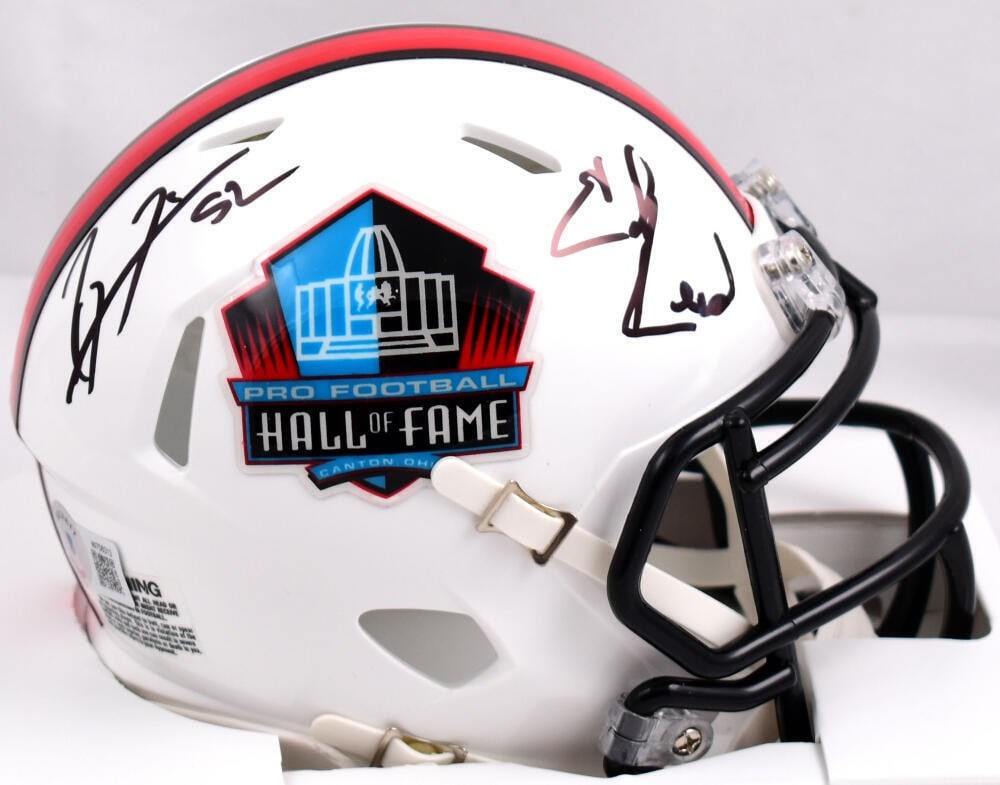 Beckett authenticated Ravens mini helmet signed by Ed Reed Ray Lewis: Beckett authenticated Ravens mini helmet signed by Ed Reed Ray Lewis This is an original autographed Hall of Fame speed mini helmet signed by Ed Reed and Ray Lewis. It is associated with the Baltimore