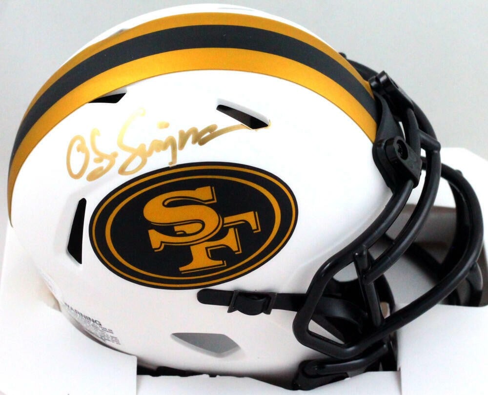 San Francisco 49ers Lunar Speed Mini Helmet Signed by OJ Simpson JSA (1 of 3)
