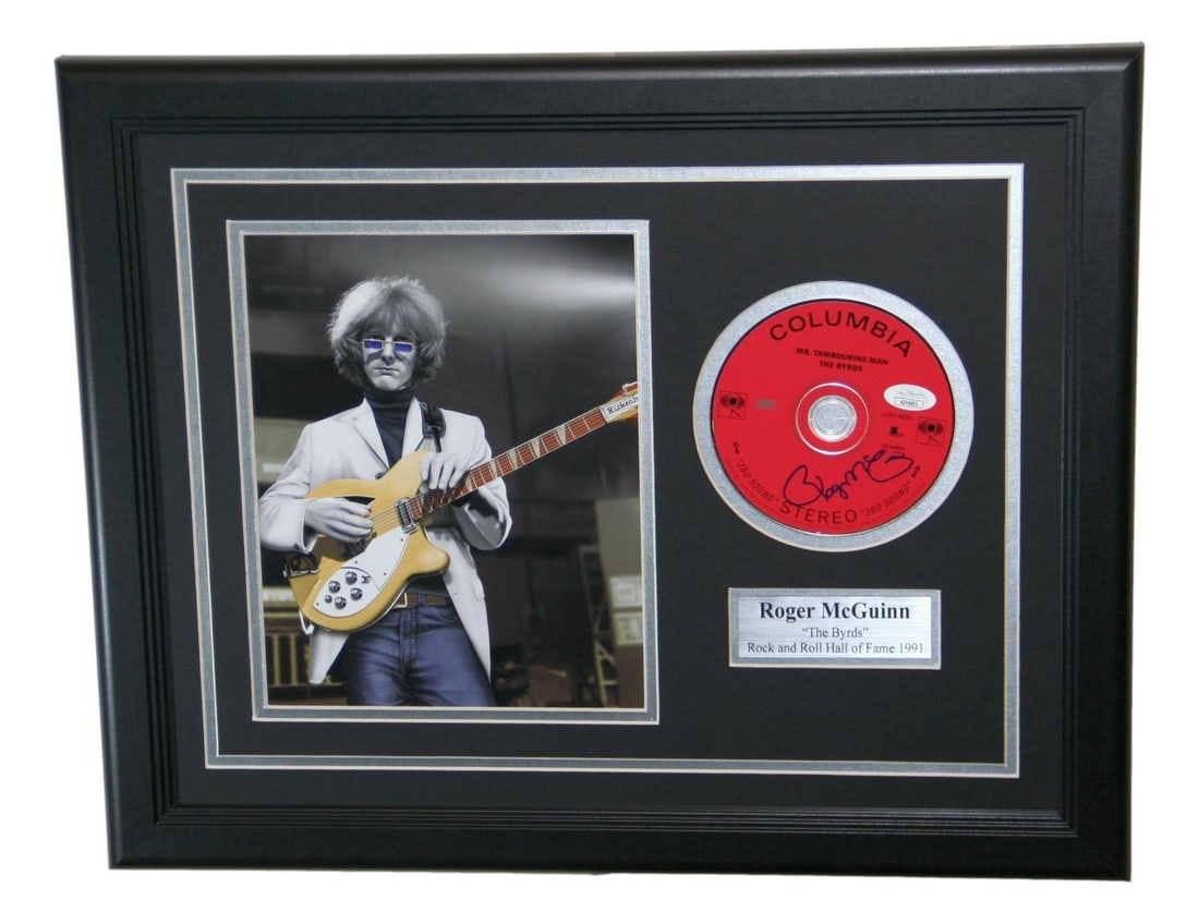 Framed Roger McGuinn Signed CD and Photo Display The Byrds JSA Authenticated (1 of 3)