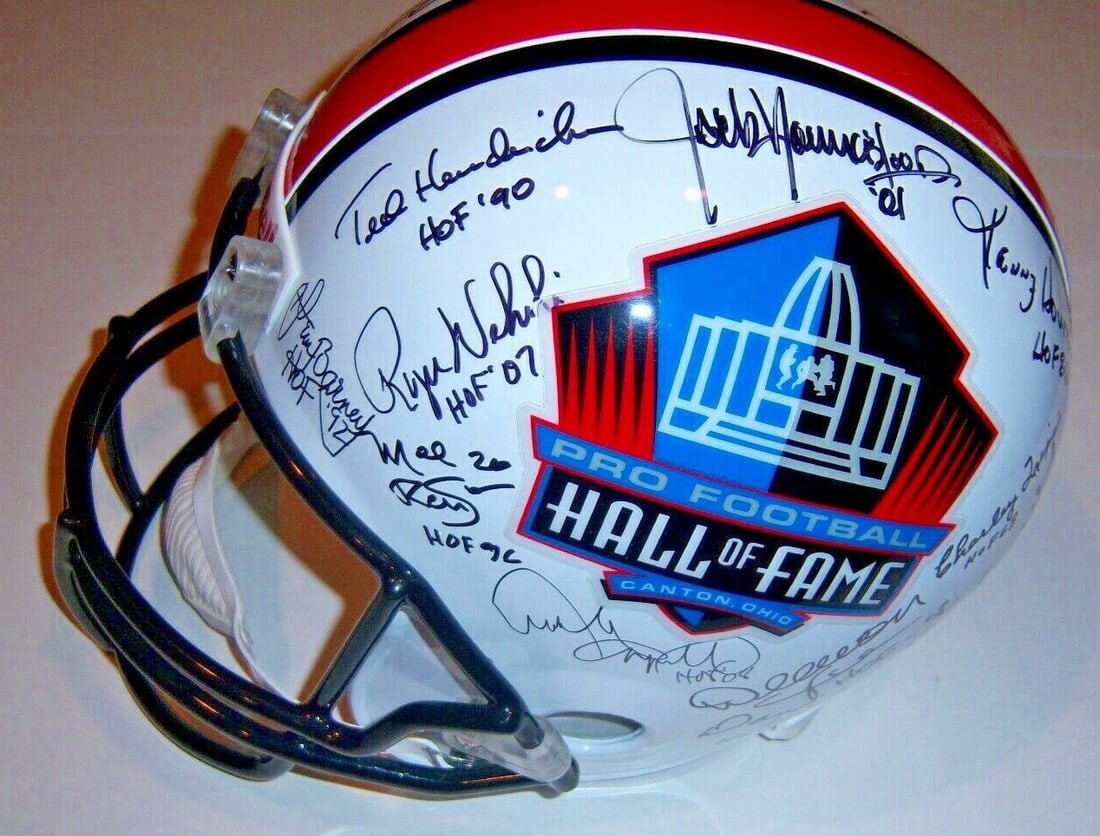 Signed Full Size Football Helmet 28 Sigs Bart Starr Deacon Jones JSA COA (1 of 4)