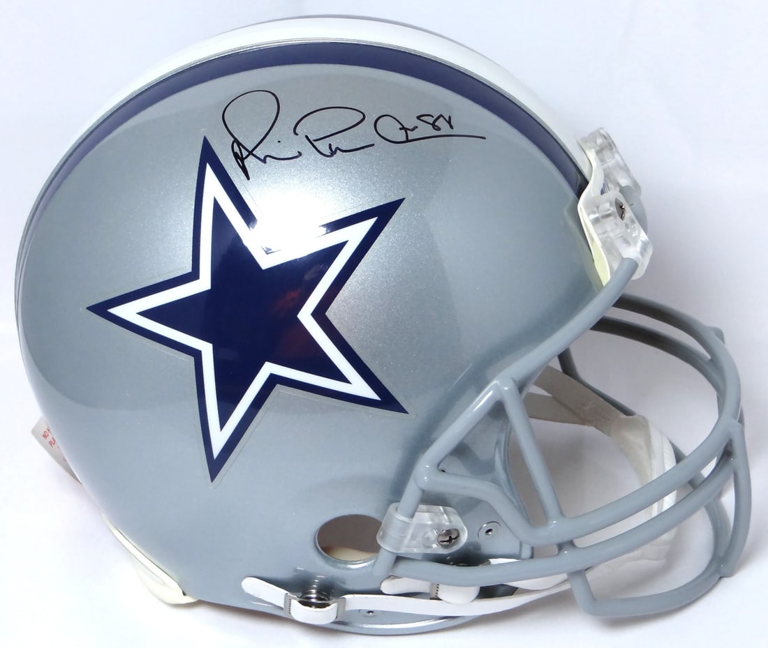 Dallas Cowboys full size Proline helmet signed by Michael Irvin JSA: Dallas Cowboys full size Proline helmet signed by Michael Irvin JSA This full-size Proline helmet is autographed by Michael Irvin of the Dallas Cowboys. The helmet is an original item, not a reprint, 
