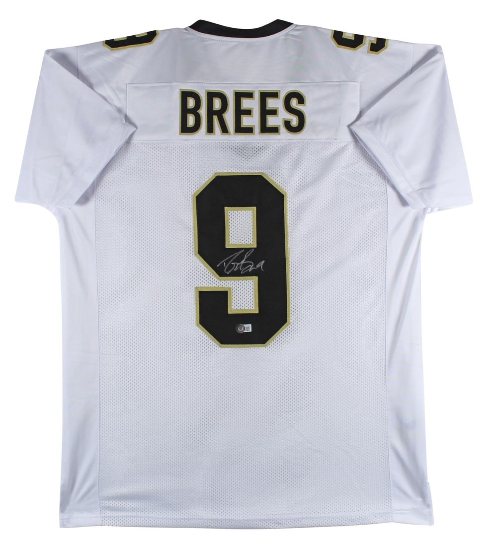 Drew Brees signed New Orleans Saints white jersey Beckett witnessed (1 of 3)